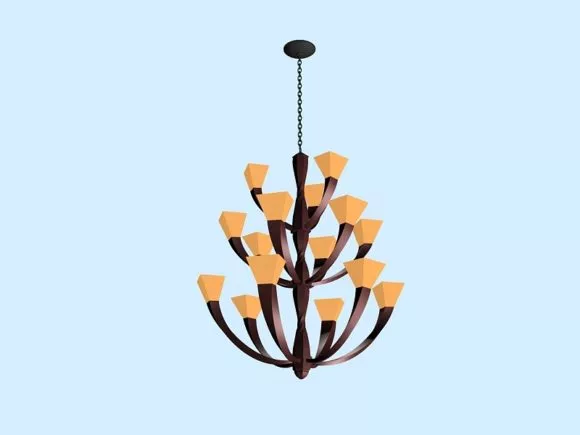 Crystal Curtain Chandelier 3d model