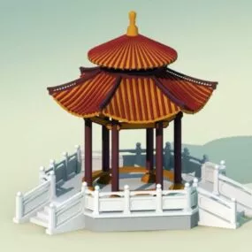 Oriental Chinese Garden Gazebo 3d model
