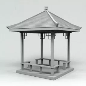 Oriental Garden Pavilion 3d model