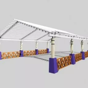 Outdoor Patio Pergola Structure 3d model