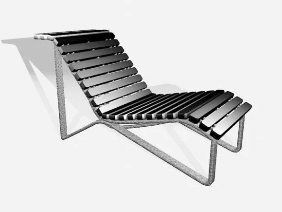 Chinese Chair With Thin Wood Arm 3d model