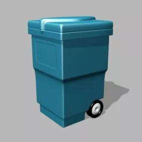 Wheel Trash Can Outdoor 3d model