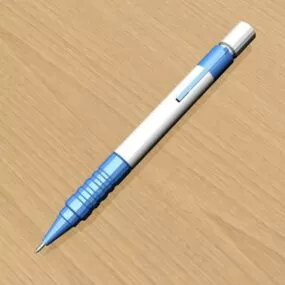 White Ballpoint Pen 3d model