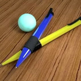 Colorful Ballpoint Pen 3d model