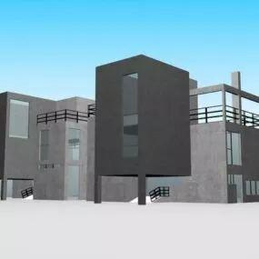 Postmodern House Building 3d model