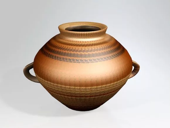 White Flower Pot Tableware 3d model