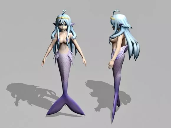 Mermaid In Tank 3d model