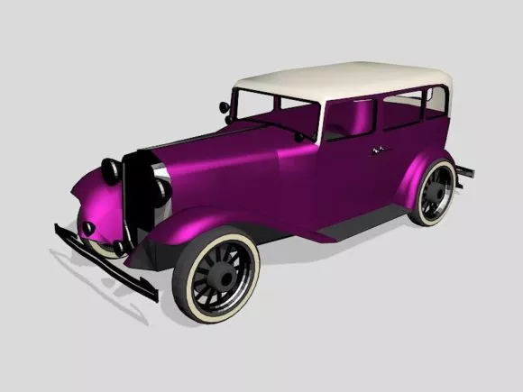 Purple Classic Car 3d model Purple Classic Car 3d model