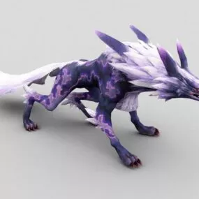 Purple Magic Wolf 3d model