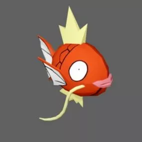 Red Cartoon Fish Lowpoly 3d model