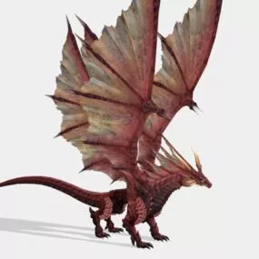 Red Western Dragon 3d model