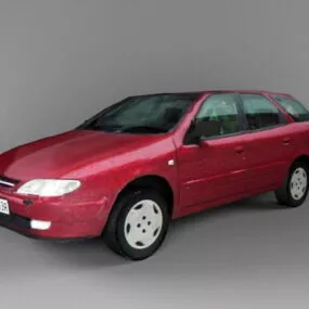 Red Estate Vintage Car 3d model