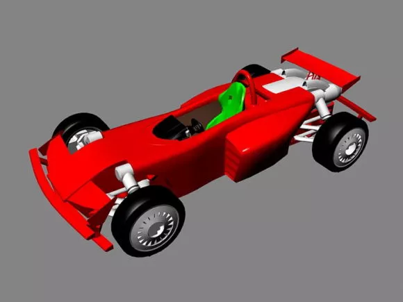 Red F1 Car Low Poly 3d model Red F1 Car Low Poly 3d model