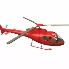 Red Helicopter Rescue Plane 3d model