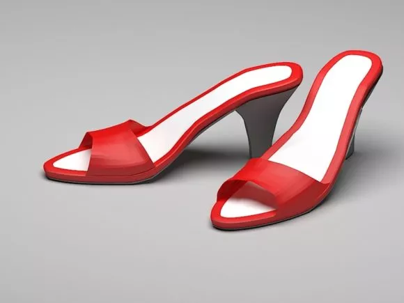 Red High Heel Slippers 3d model Red High Heel Slippers 3d model