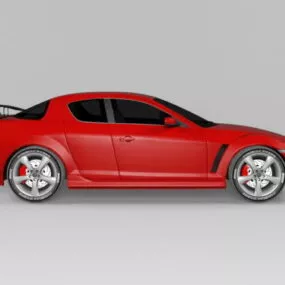 Red Sports Car Mazda Rx8 3d model