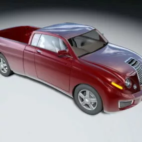 Red Pickup Truck 3d model