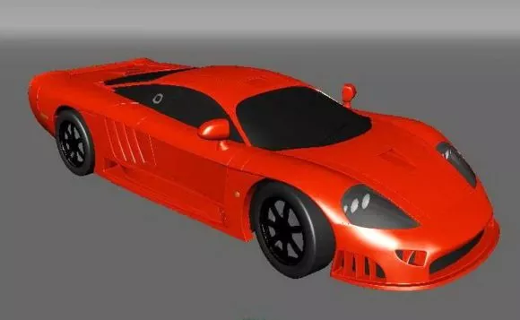 Red Bugatti Car 3d model