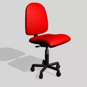 Swivel Desk Chair Red Color 3d model