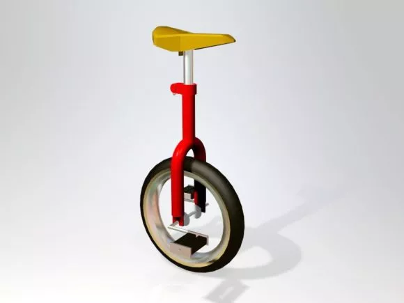 Red Unicycle 3d model Red Unicycle 3d model
