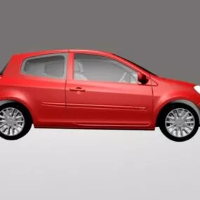 Red Renault Clio Sport Car 3d model