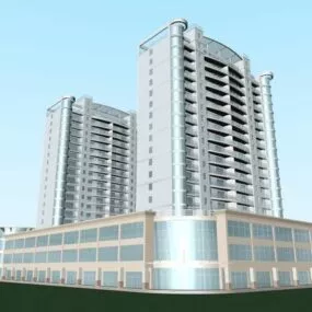 Residential Complex Highrise Building 3d model