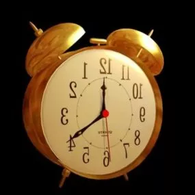 Retro Circle Alarm Clock Round Shape 3d model