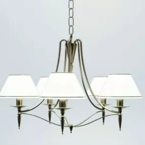 Beautiful Retro Chandelier With Shades 3d model