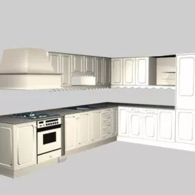 Retro Small Kitchen Cabinets 3d model