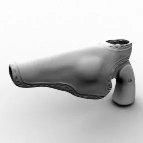 Vintage Revolver With Holster 3d model
