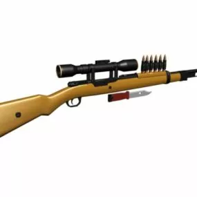 Rifle Gun With Scope 3d model