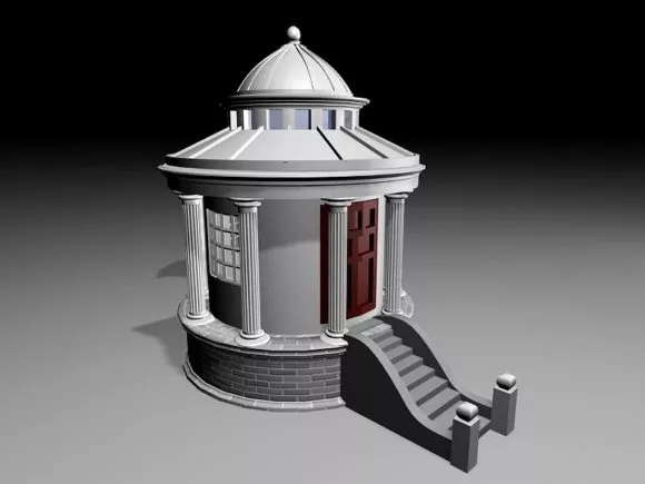 Modern Office Building With Textures 3d model