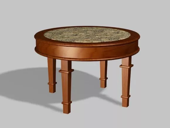 Antique Table White Color 3d model