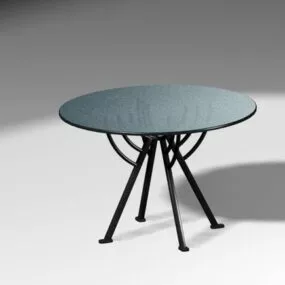 Round Outdoor Table Steel Legs 3d model