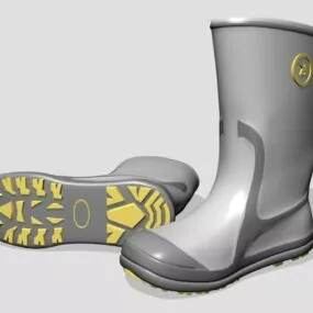 Rubber Rain Boots 3d model