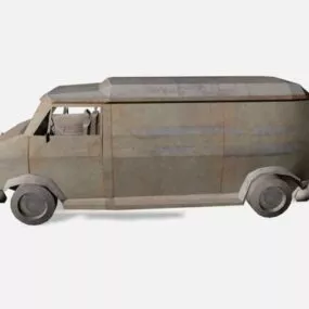 Old Abandoned Van 3d model