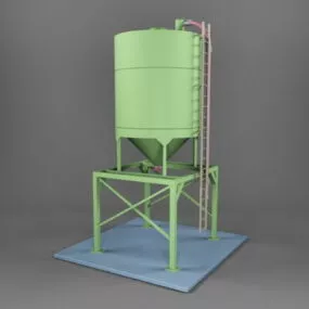 Sand Storage Silo Tower 3d model
