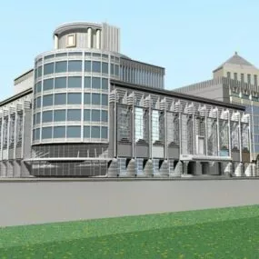 Shopping Mall Glass Building 3d model
