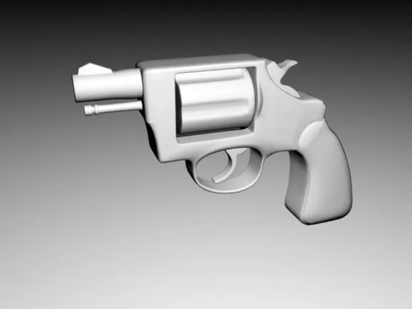 Short Revolver 3d model Short Revolver 3d model