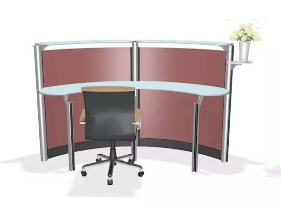 Traditional Wood Writing Desk 3d model