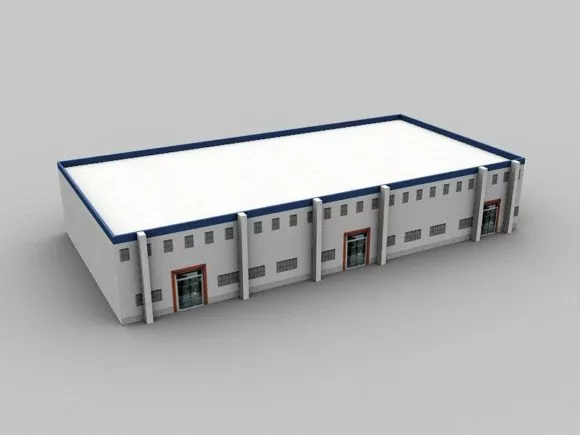 Abandoned Rustic Factory Building 3d model
