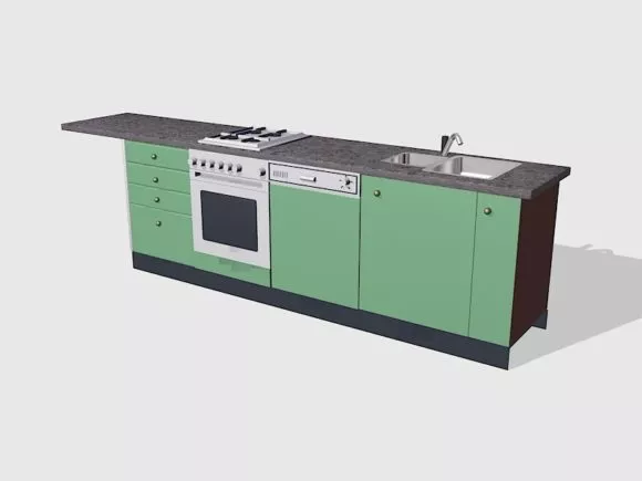 Side Cabinet Modern Style 3d model