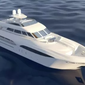 Small White Luxury Yacht 3d model