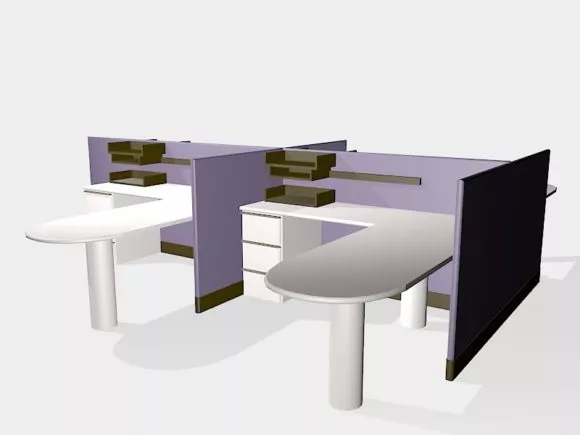 Cubicle Furniture Small Space 3d model Cubicle Furniture Small Space 3d model