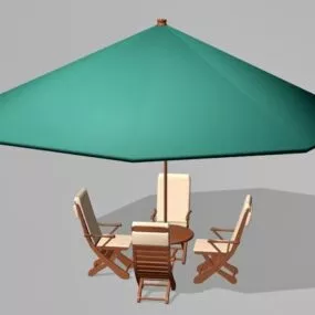 Outdoor Patio Furniture With Umbrella 3d model
