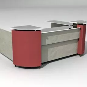 Small Reception Area U Shape 3d model