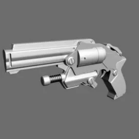 Low Poly Revolver Pistol 3d model