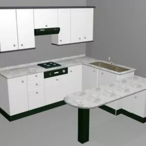 White Kitchen Small Design Ideas 3d model