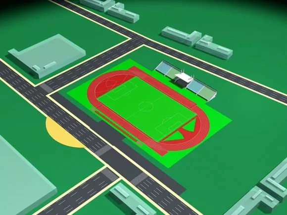 Straight Road Street Part 3d model