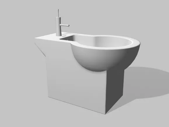 Furniture 2 Drawers Bedside Chest 3d model